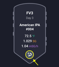 A screenshot of a single fermenter, the PLAATO Pro icon highlighted. Clicking this gives access to the Fermenter page.